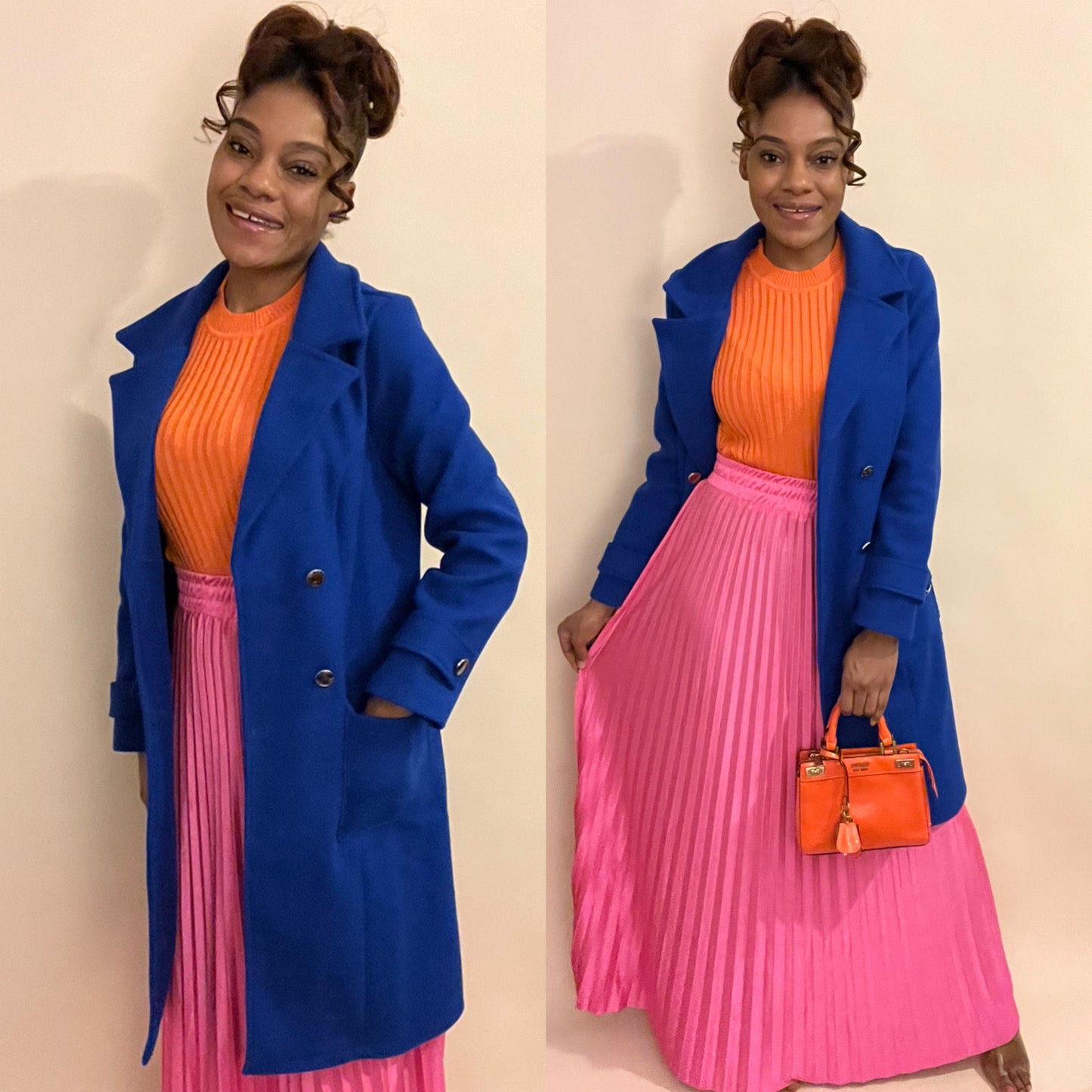 Button Front Wool Coat