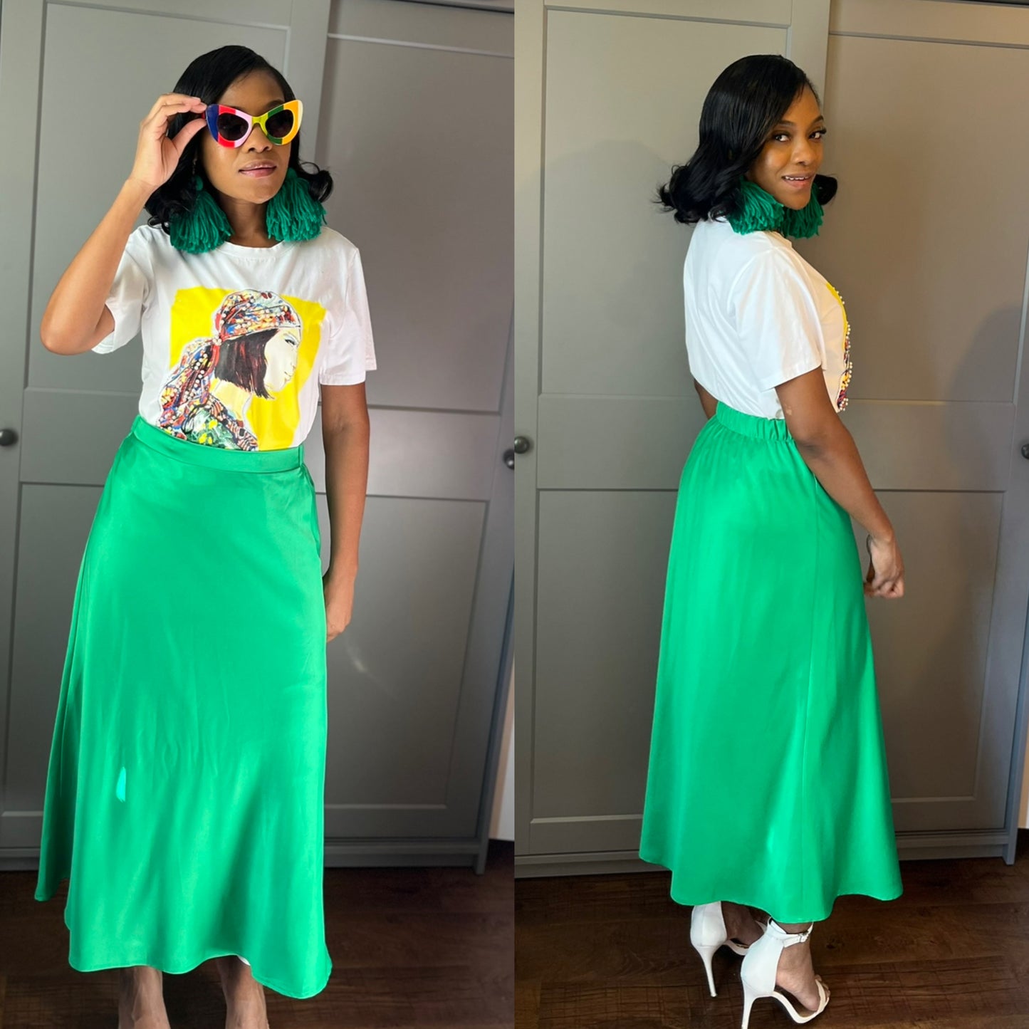 Flare Midi Skirt