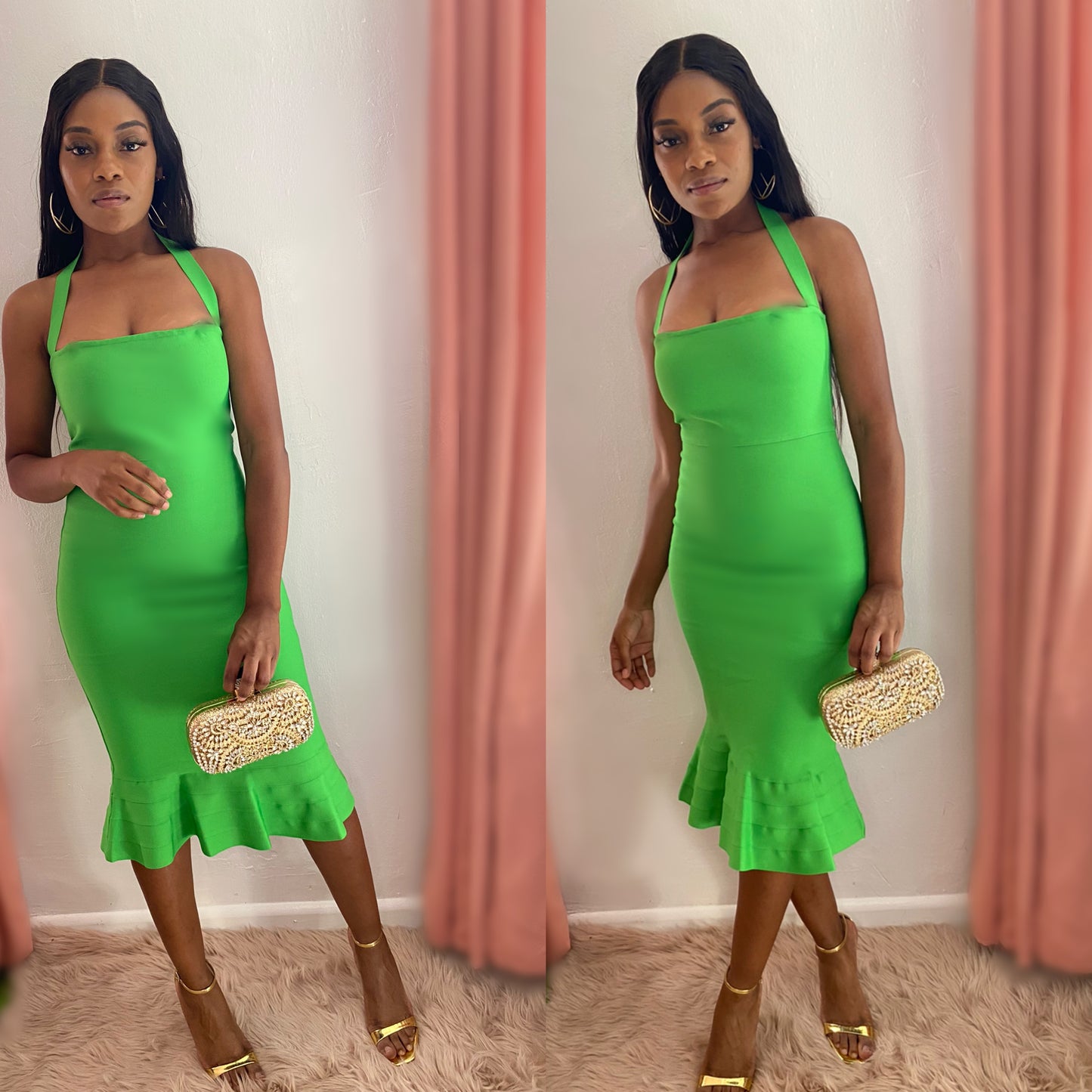 Fishtail Halter Bandage Dress