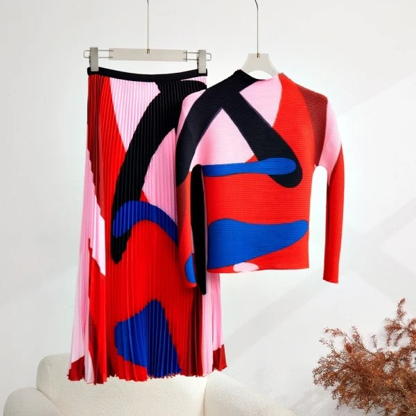 Janet 2 Pc Pleated Skirt Set