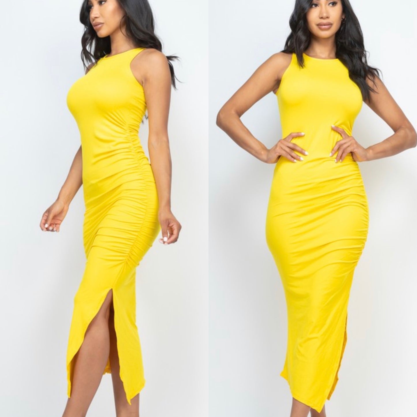 Racerback Rouched Midi Dress