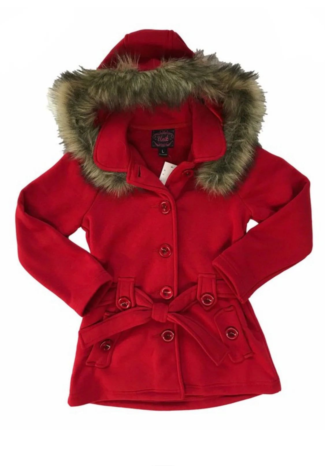 Girls Hooded Fur Coat