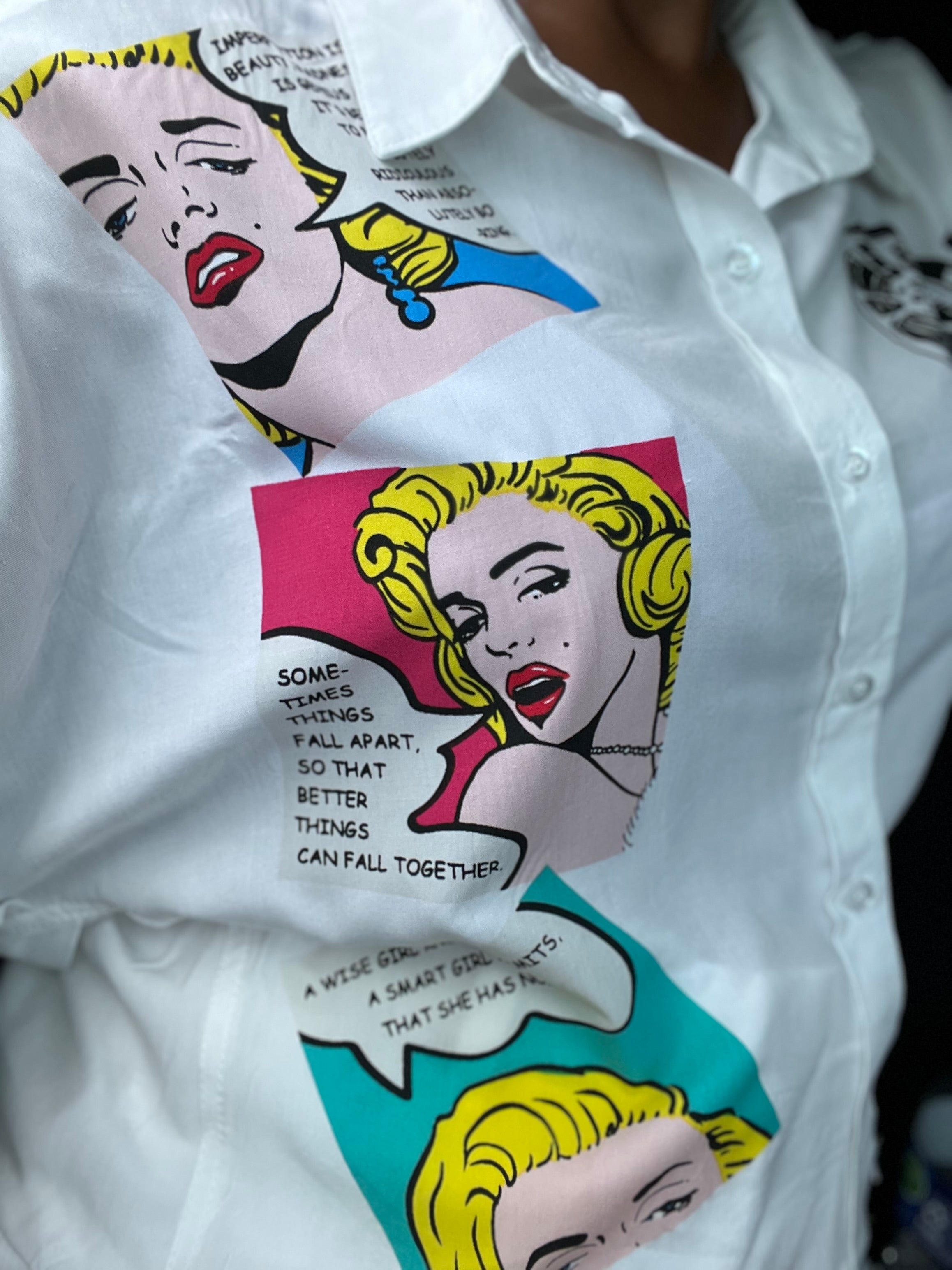 Marilyn Button Down Crop Shirt