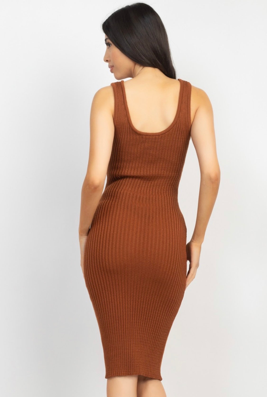 Knitted Sweater Dress & Turtle Neck Crop Top Set