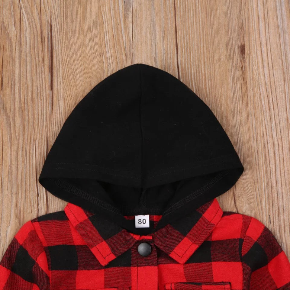 Toddler Boys Christmas Checkered Hoodie