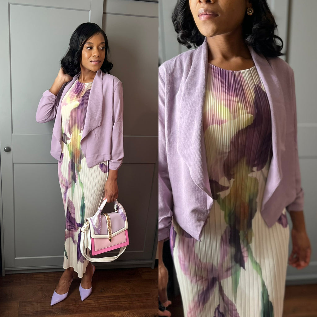 Sleeveless Pleated Floral Dress