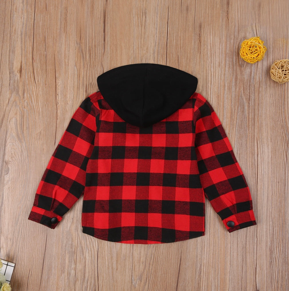 Toddler Boys Christmas Checkered Hoodie