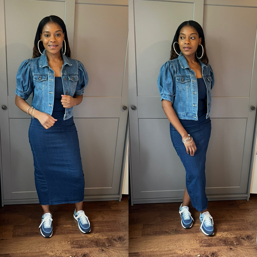 Strapless Maxi Denim Dress