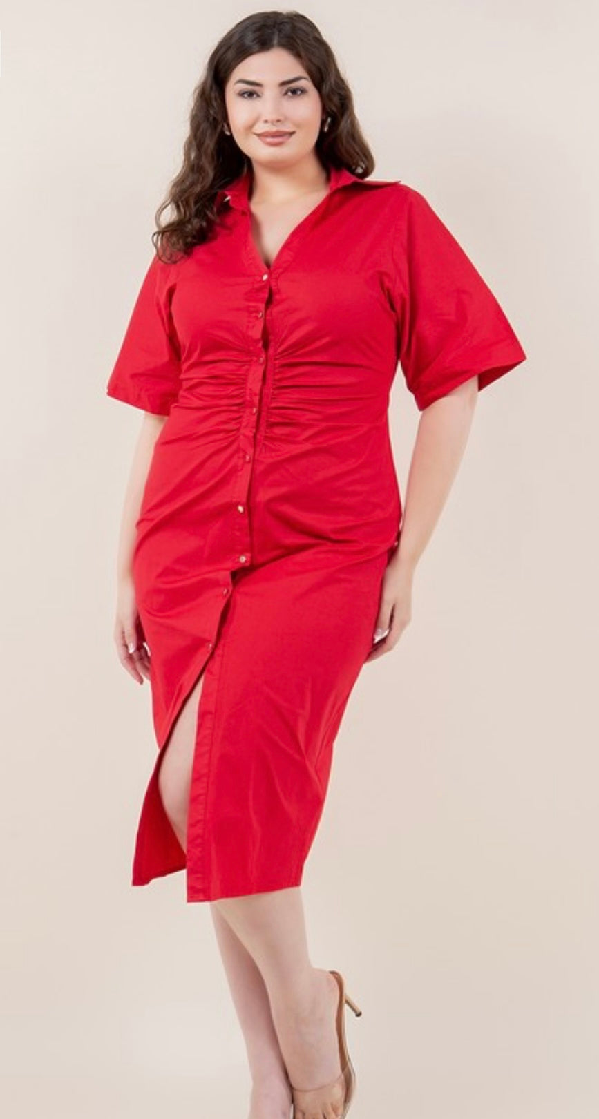 Button Down Midi Dress