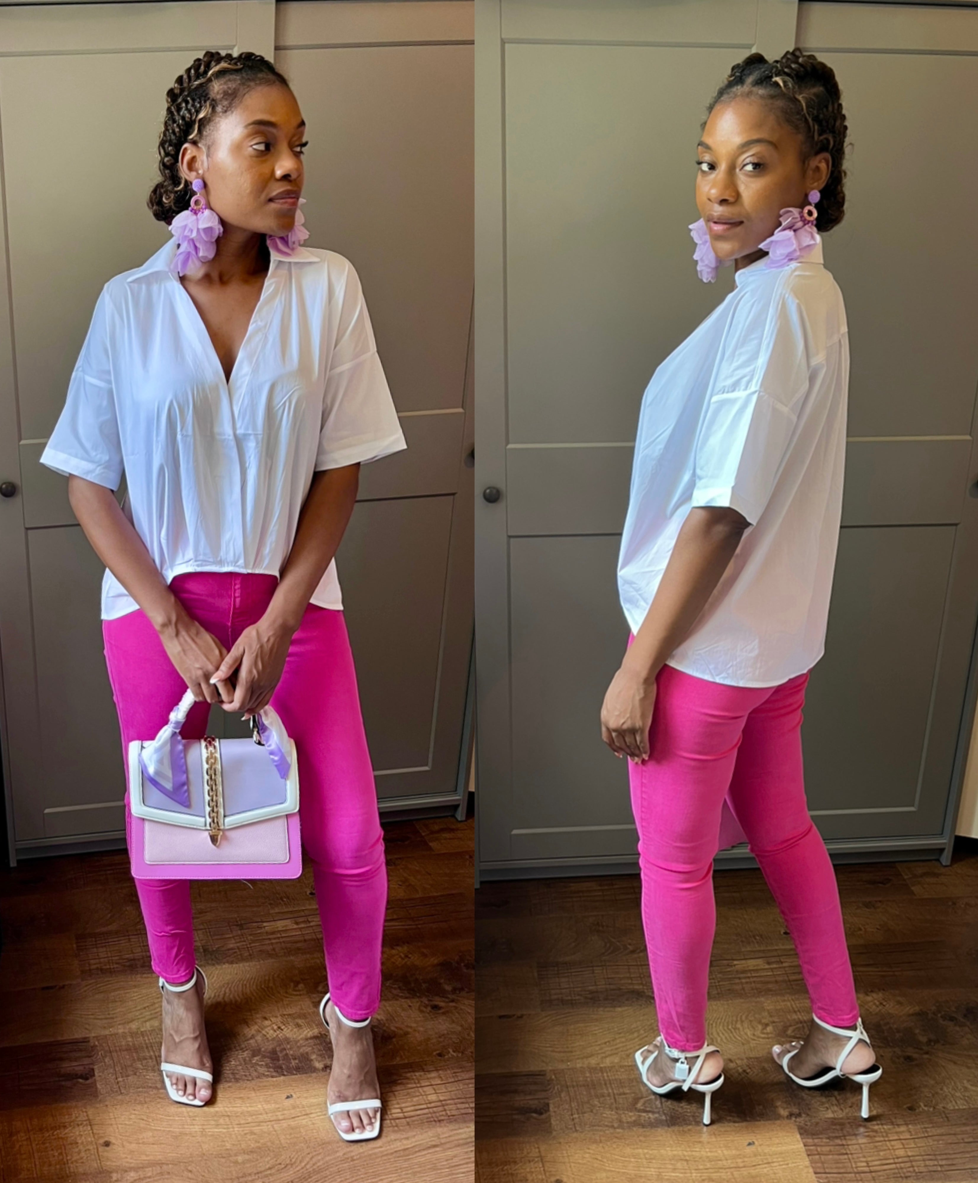 Short Sleeve Draped Poplin Top