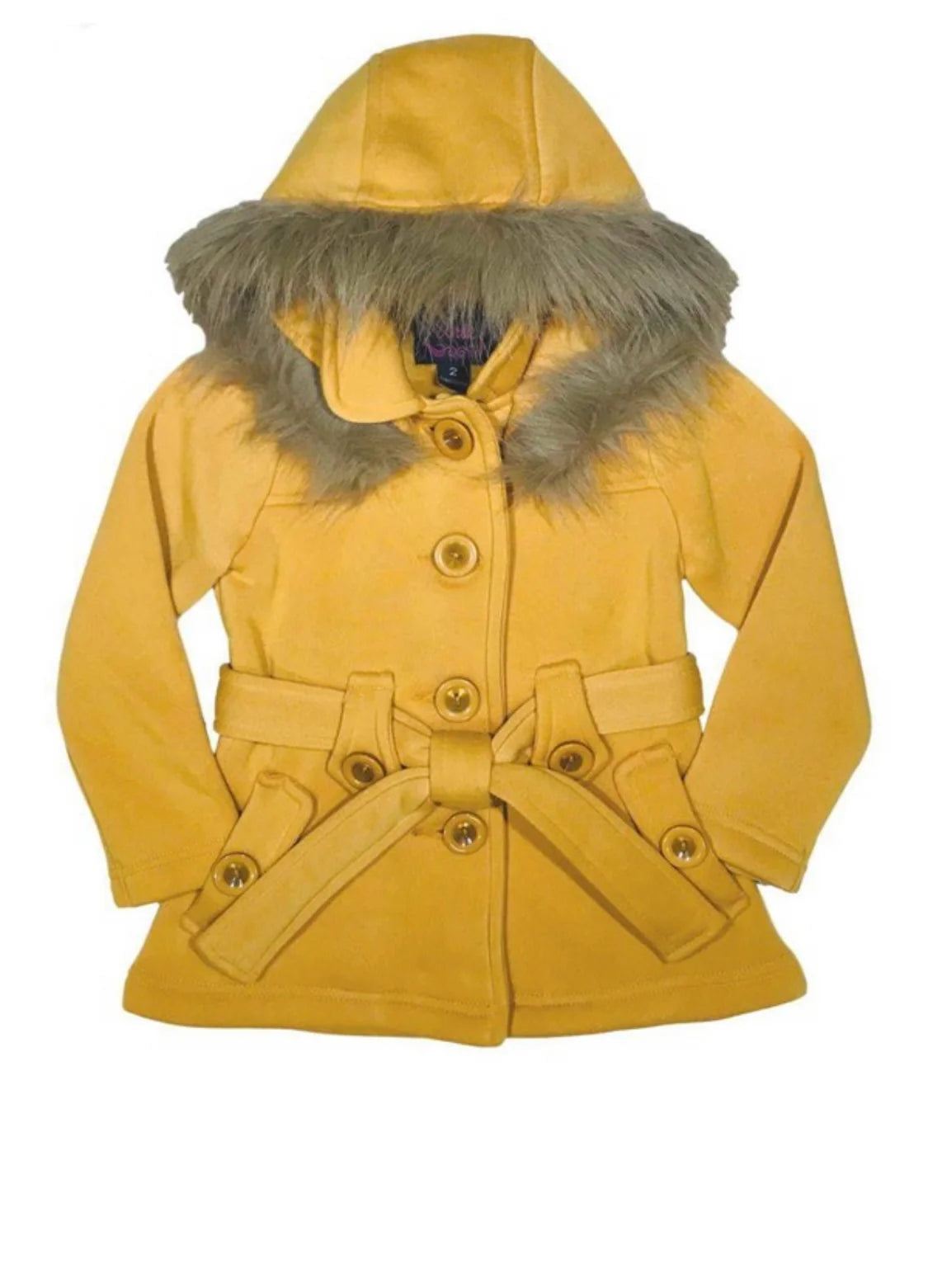 Girls Hooded Fur Coat