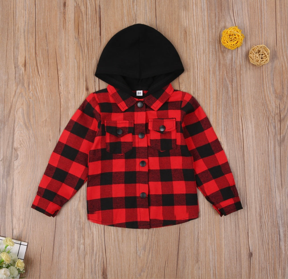 Toddler Boys Christmas Checkered Hoodie