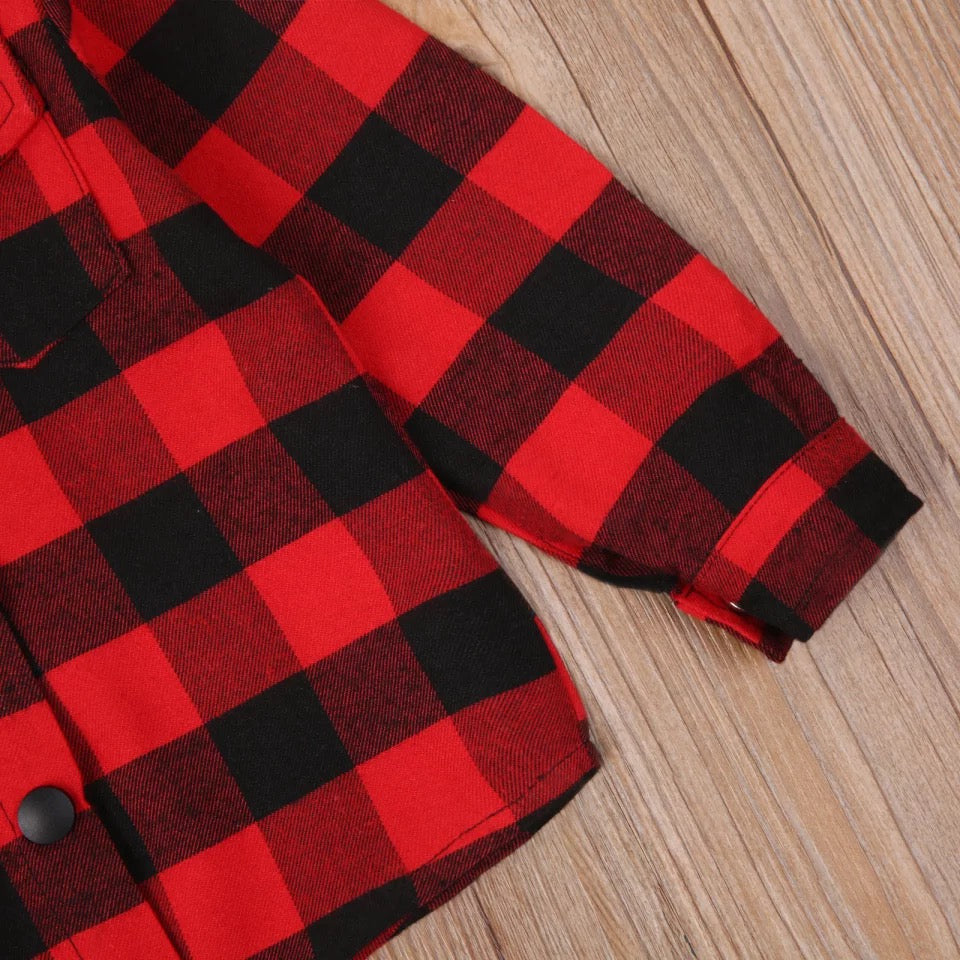 Toddler Boys Christmas Checkered Hoodie
