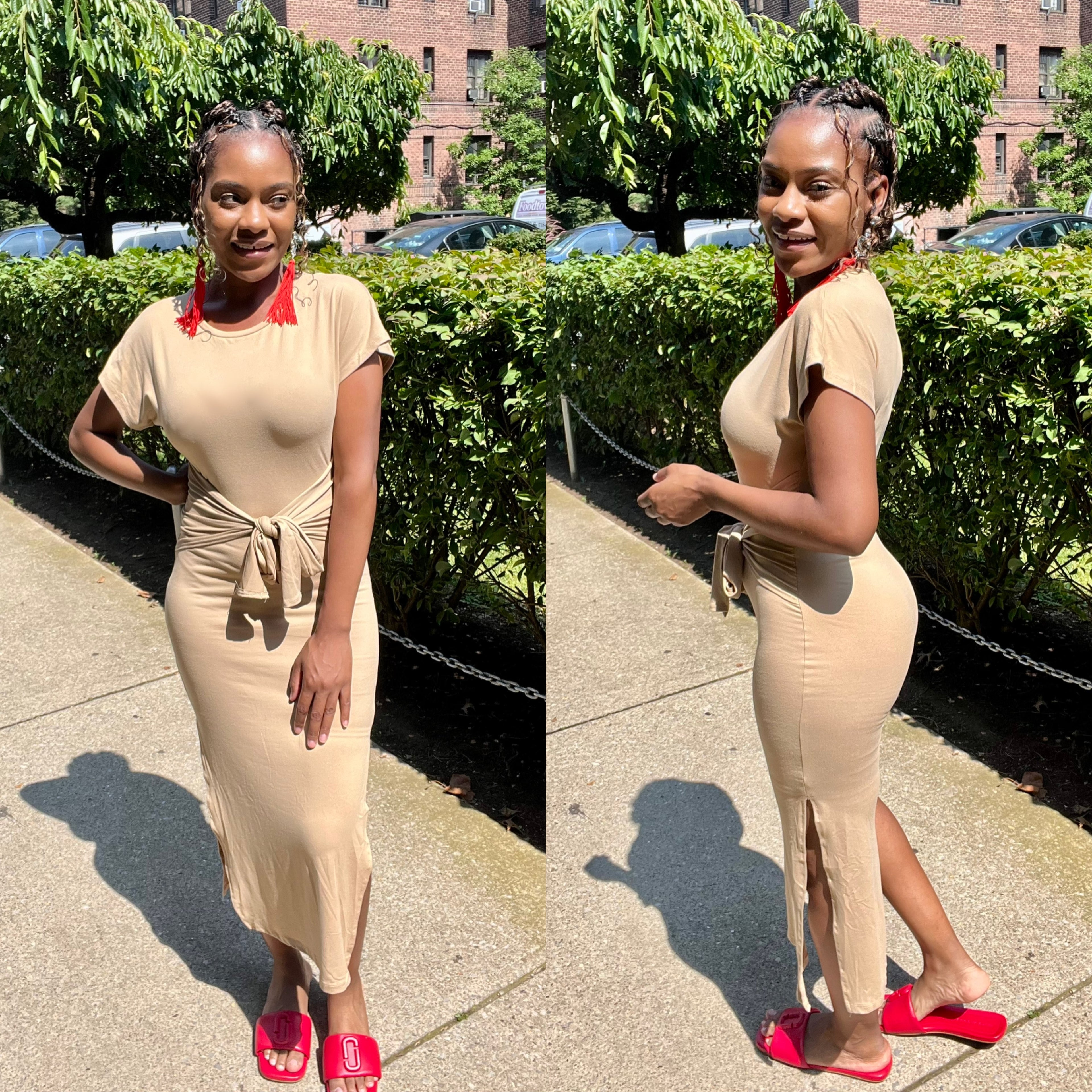 Tie Front Midi Dress