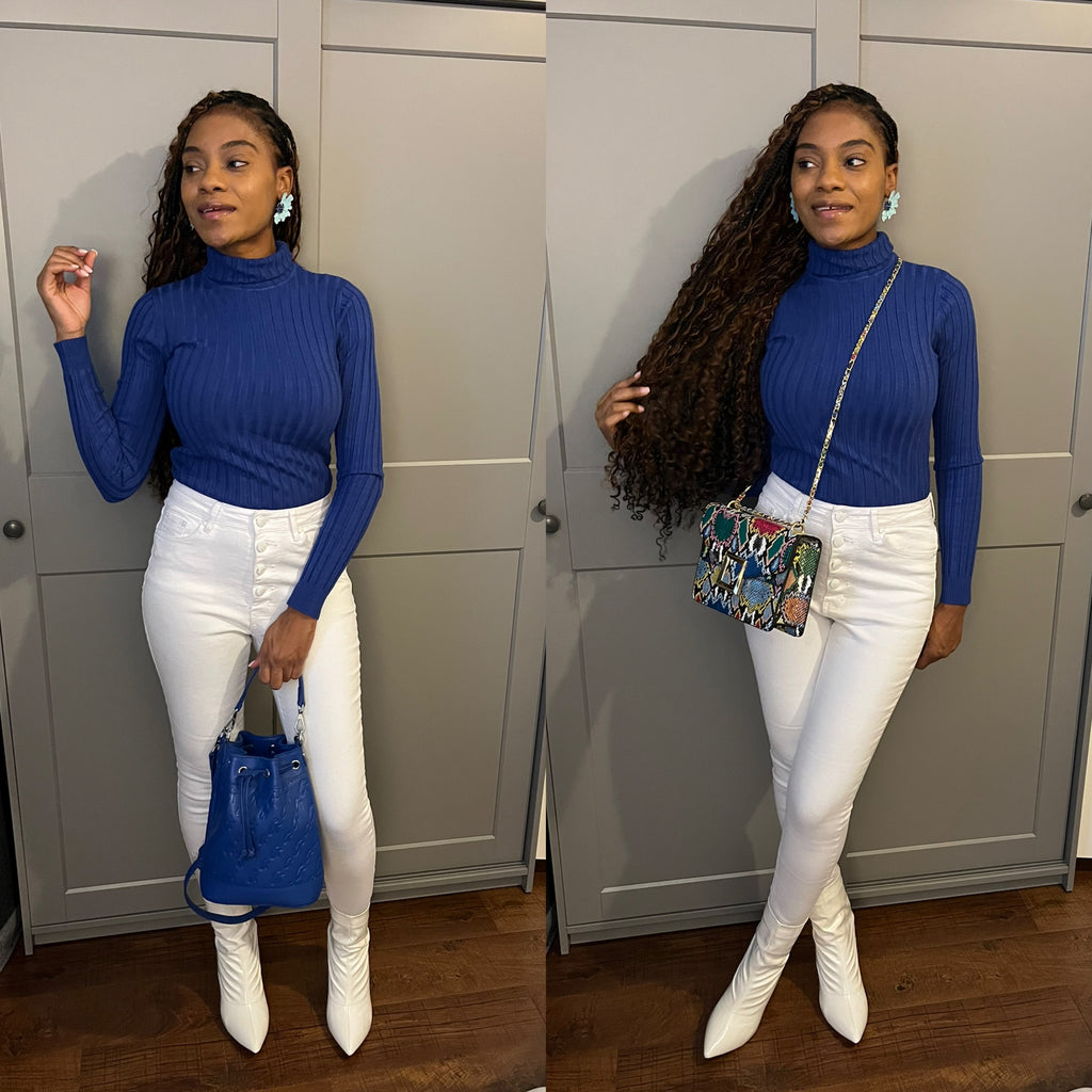 Ribbed Turtle Neck Top