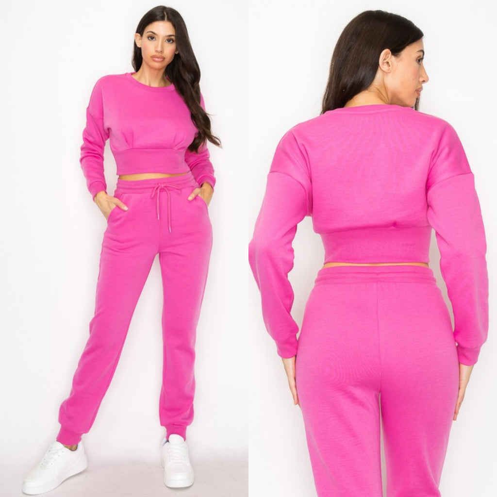 Cinched Crop Jogger Set