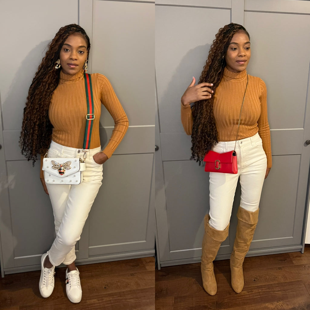 Ribbed Turtle Neck Top