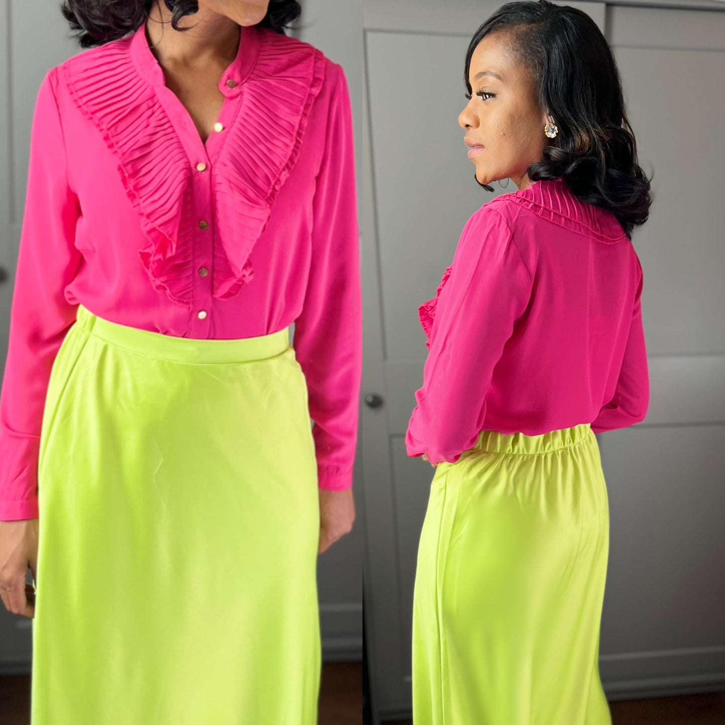 Vneck Pleated Top