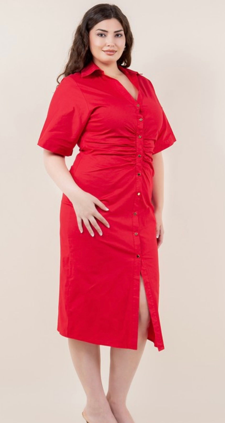 Button Down Midi Dress