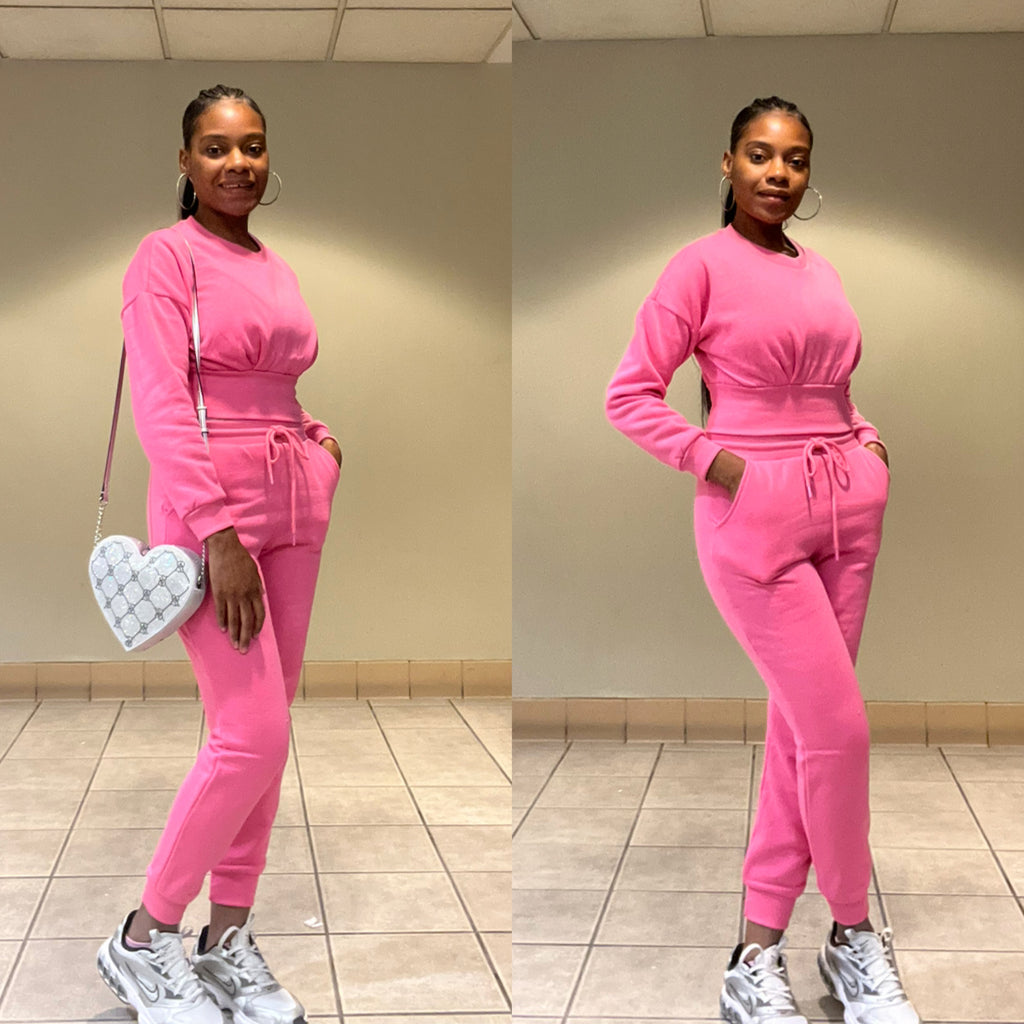 Cinched Crop Jogger Set