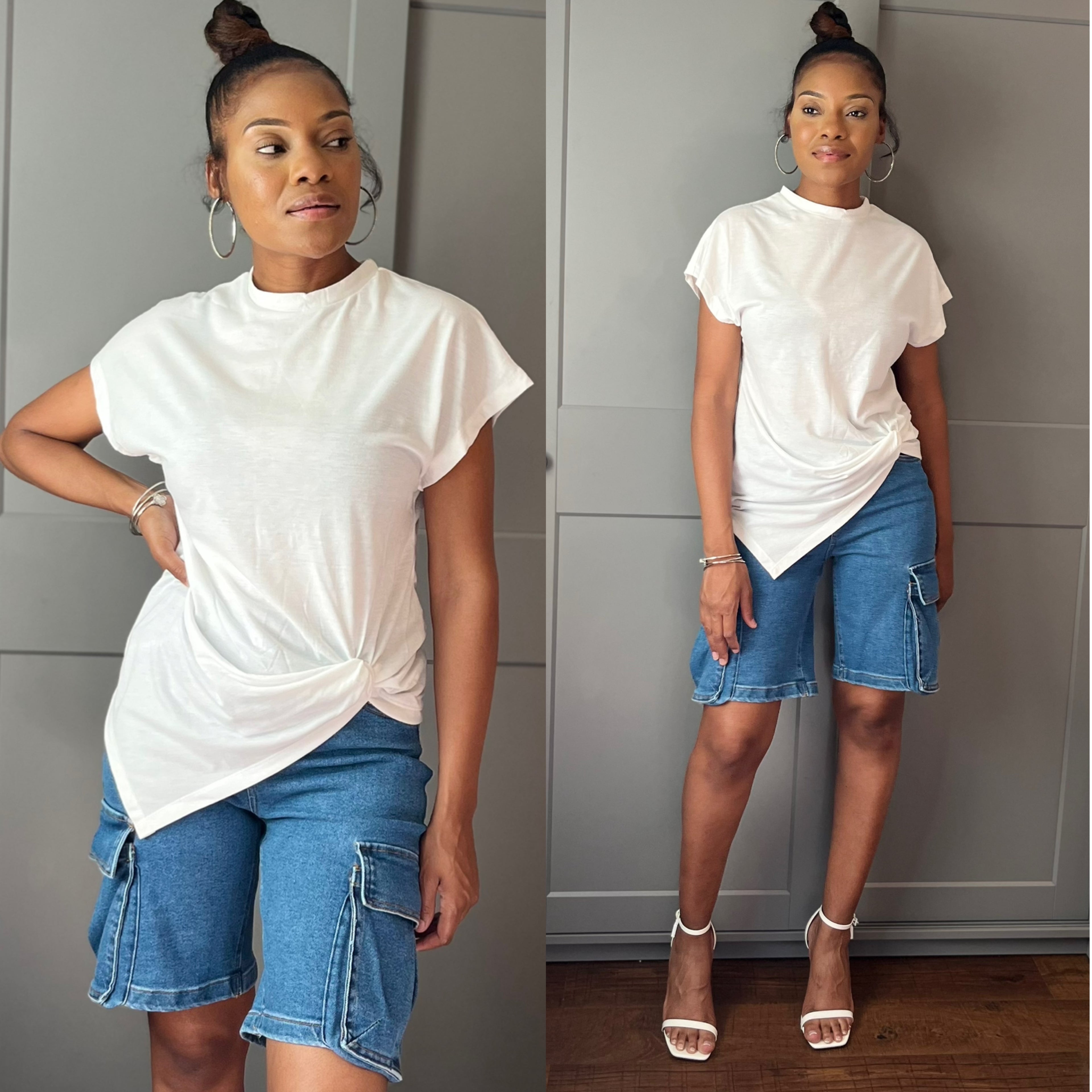 Round Neck Asymmetrical Top