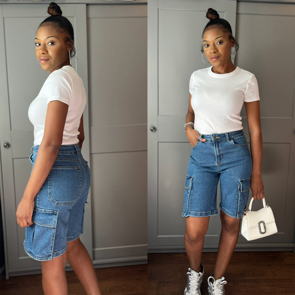 Cargo Denim Bermuda