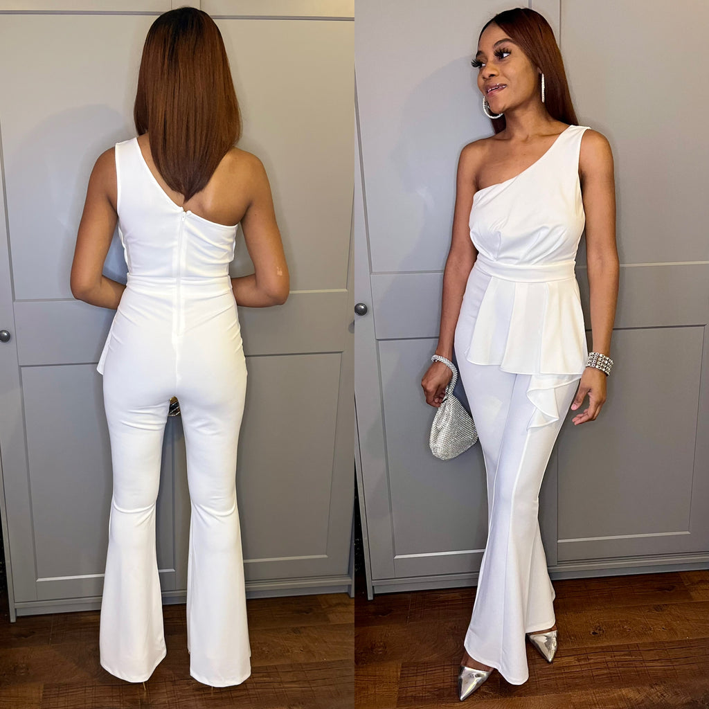 One Sleeve Wide Leg Jumpsuit