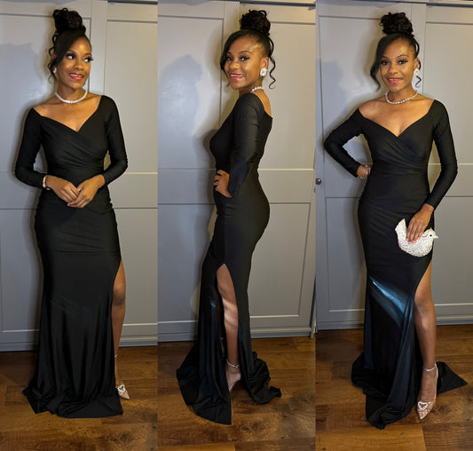 Vneck Side Slit Maxi