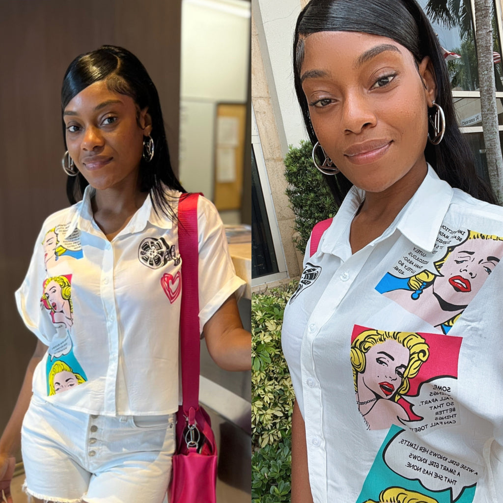 Marilyn Button Down Crop Shirt