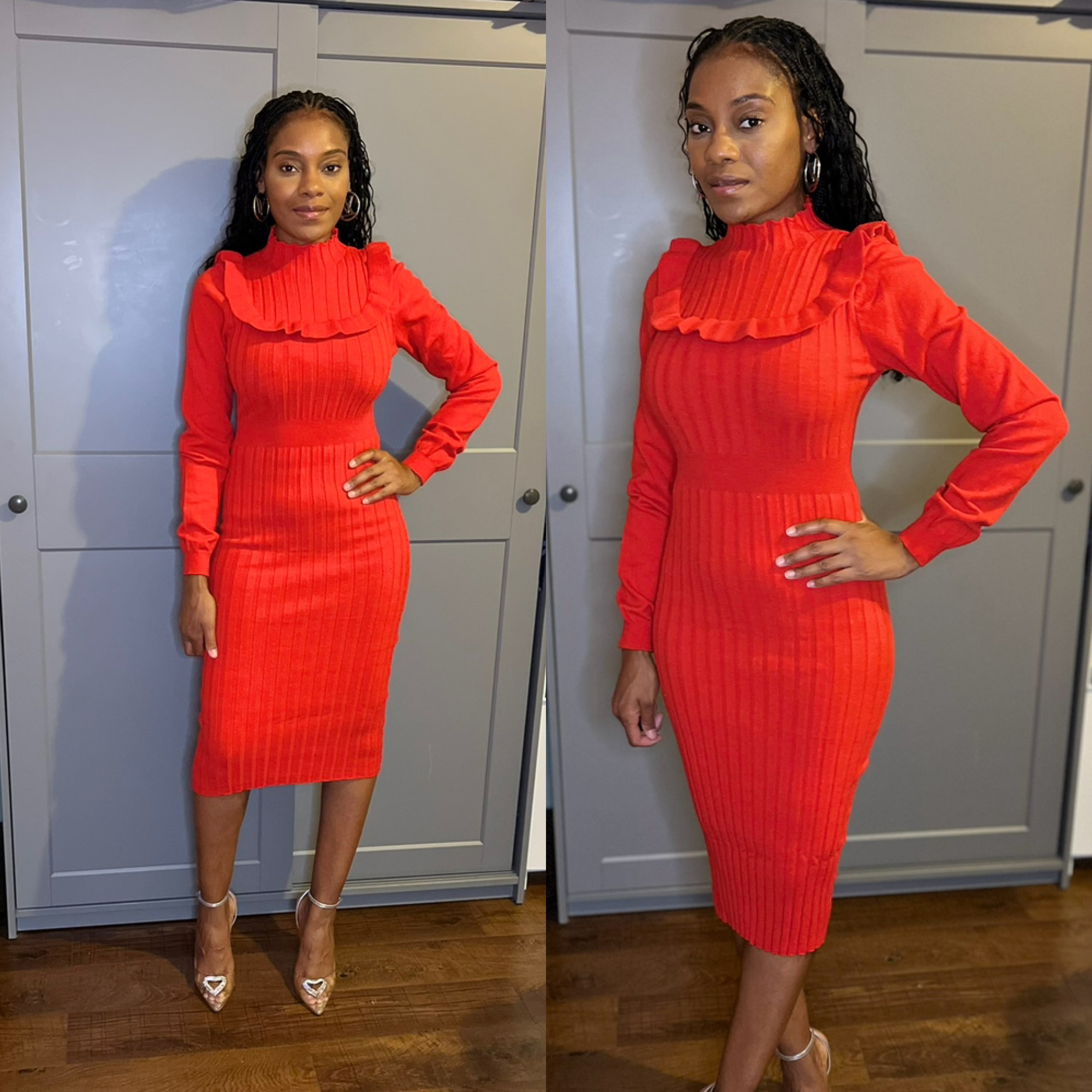 Ruffle Turtle Neck Dress