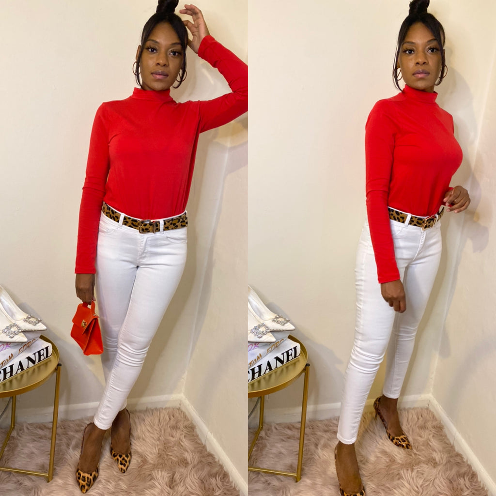 Basic Cotton Turtle Neck Top