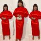 Puff Sleeve Round Neck Maxi Dress