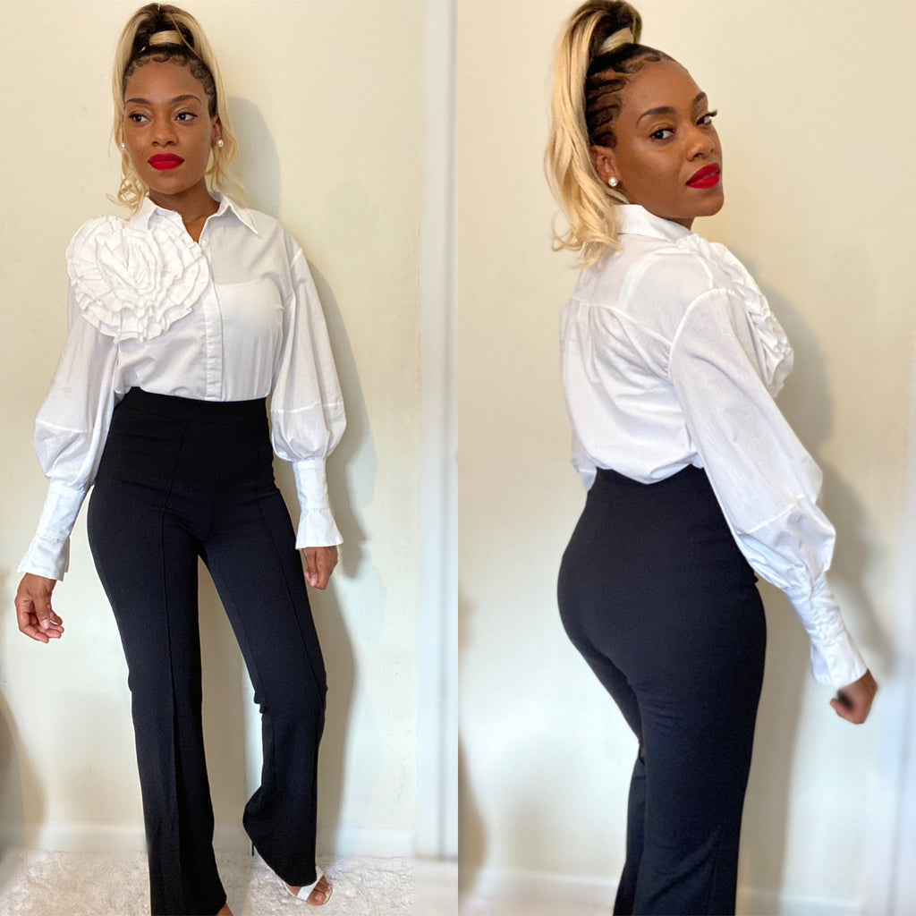 High Waisted Banded Dress Pants