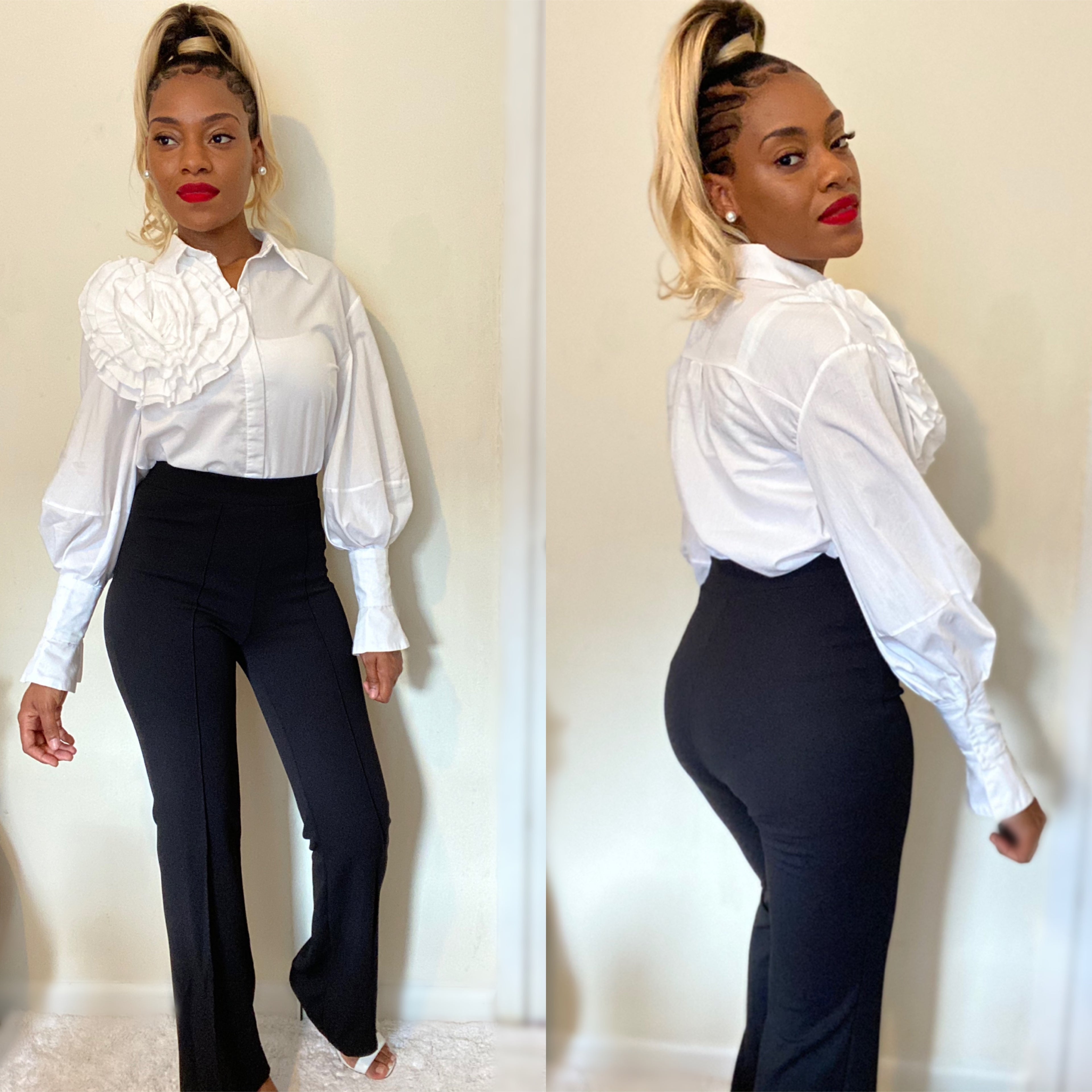 High Waisted Banded Dress Pants