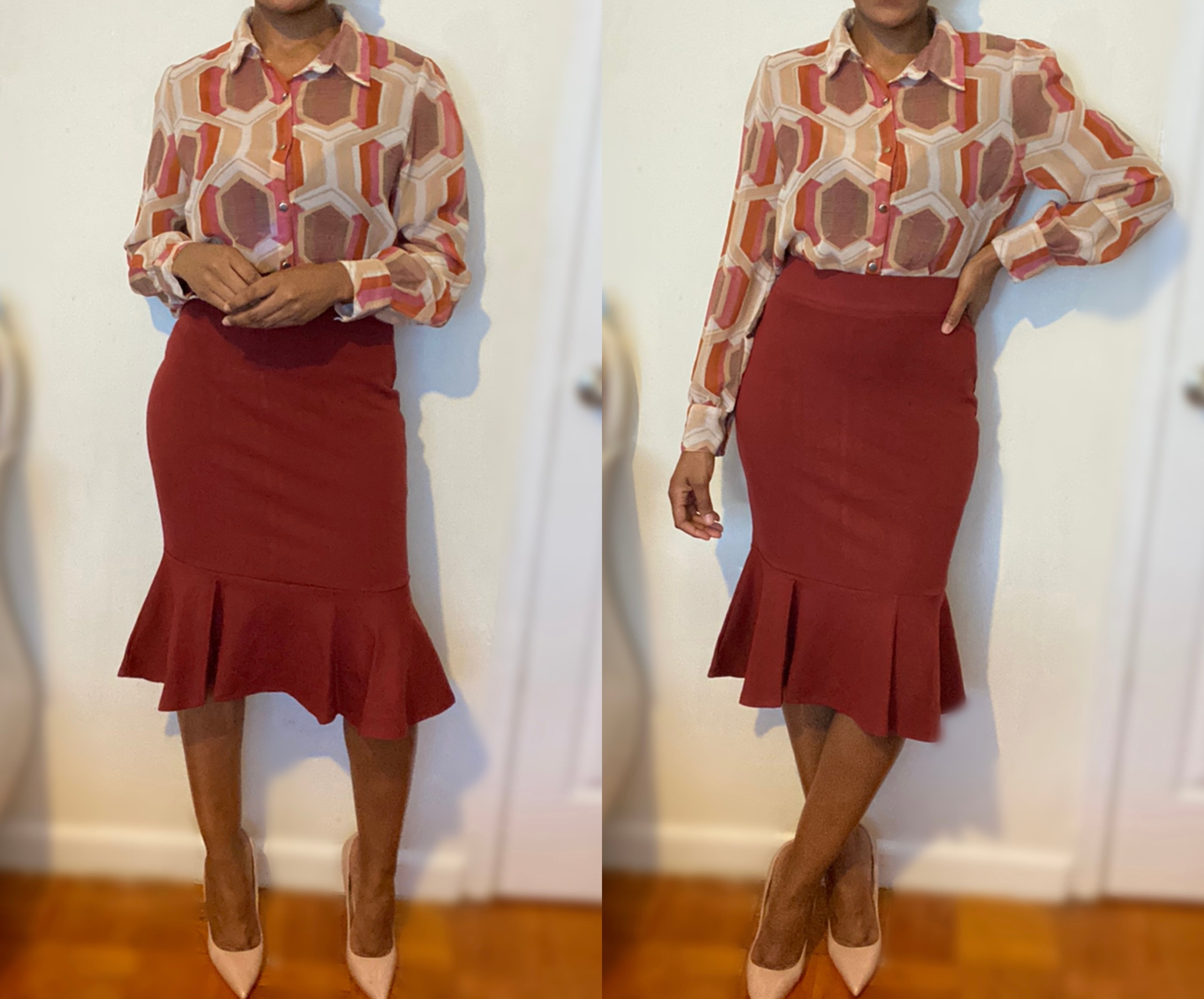 Ruffle Midi Skirt
