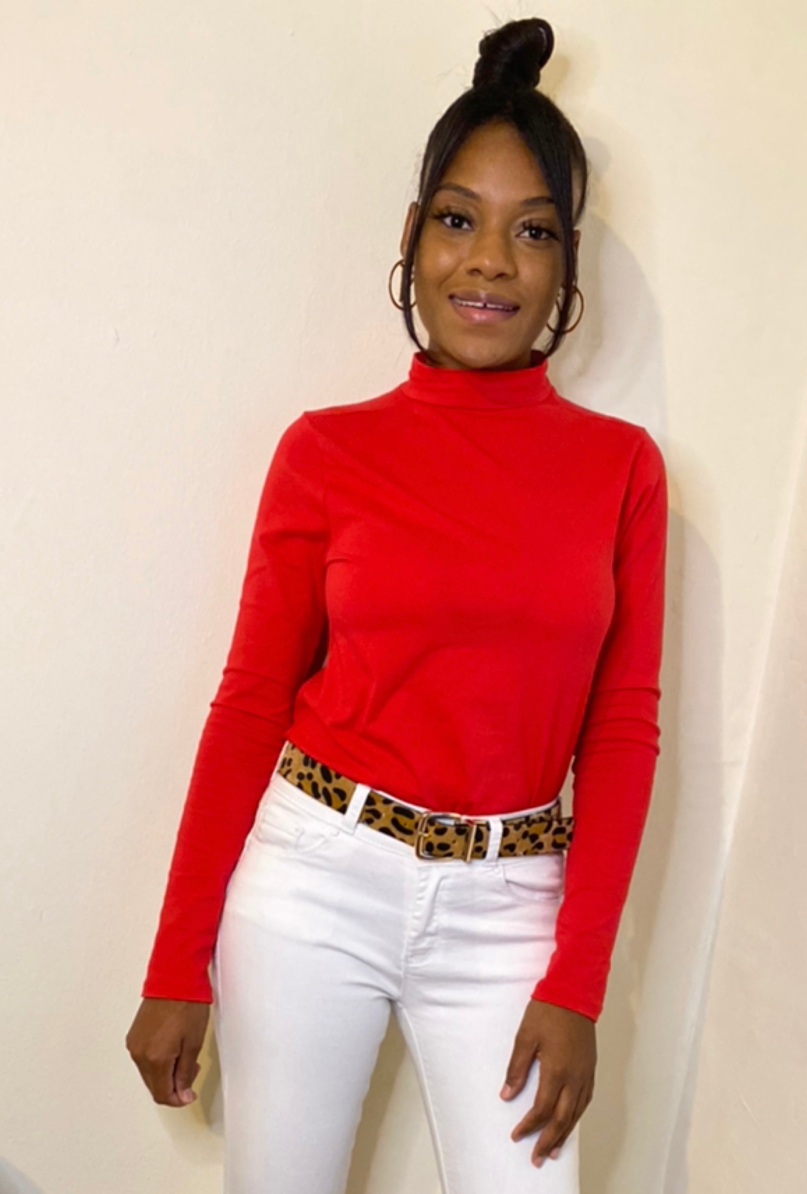 Basic Cotton Turtle Neck Top
