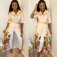 Long Flower Dress with Belt